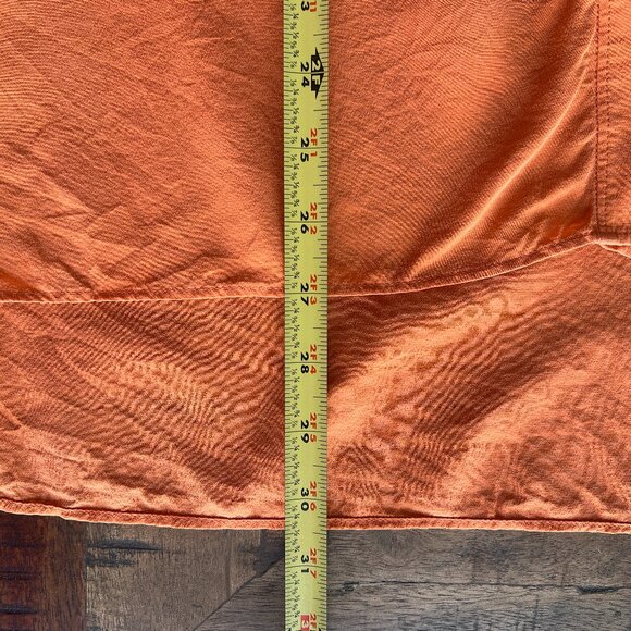 Lafayette‎ 148 NY Sz 10 100% Silk Button Up Shirt Top Burnt Orange Quiet Luxury - Picture 14 of 14